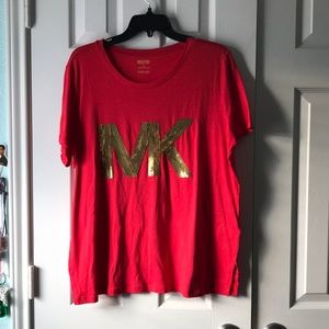 BRAND: MICHAEL KORS, SIZE: XL, COLOR: RED, CONDITION: WELL, MATERIAL: COTTON